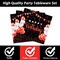 96 Pieces Red and Black Tableware Set Confetti Sprinkles Happy Birthday Party Decorations Table Decors for Men Women Plates Napkins Forks for 24 Guests